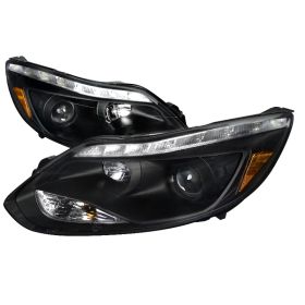 2012-2014 Ford Focus LED DRL Black Projector Headlights - 2LHP-FOC12JM-TM