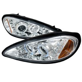 1999-2005 Pontiac Grand AM Halo LED Chrome Projector Headlights - 2LHP-GAM99-TM