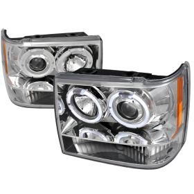 1993-1998 Jeep Grand Cherokee Halo LED Chrome Projector Headlights - 2LHP-GKEE93