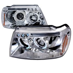 1999-2004 Jeep Grand Cherokee Halo LED Chrome Projector Headlights - 2LHP-GKEE99
