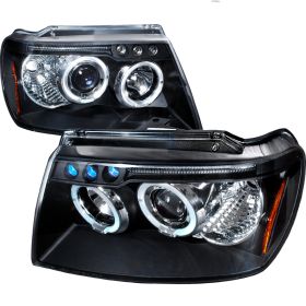 1999-2004 Jeep Grand Cherokee Halo LED Black Projector Headlights - 2LHP-GKEE99J