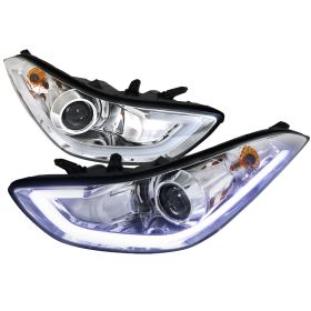 2011-2013 Hyundai Elantra DRL Chrome Projector Headlights - 2LHP-HTRA11-TM