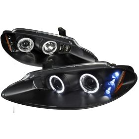1998-2004 Dodge Intrepid Halo LED Black Projector Headlights - 2LHP-ITRE98JM-TM