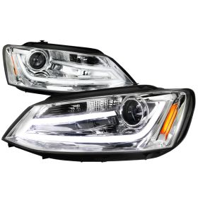 2011-2012 VW Jetta DRL Chrome Projector Headlights - 2LHP-JET11-TM