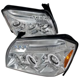 2005-2007 Dodge Magnum Halo LED Chrome Projector Headlights - 2LHP-MAG05-TM