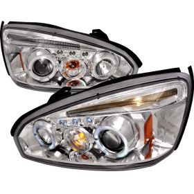 2004-2007 Chevy Malibu Halo LED Chrome Projector Headlights - 2LHP-MBU04-TM
