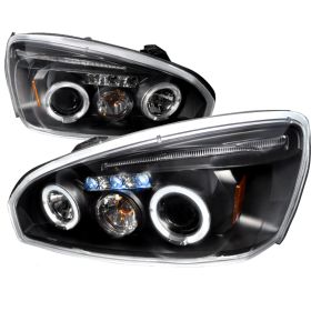 2004-2007 Chevy Malibu Halo LED Black Projector Headlights - 2LHP-MBU04JM-TM