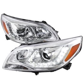 2013-2015 Chevy Malibu LED DRL Chrome Projector Headlights - 2LHP-MBU11-RS