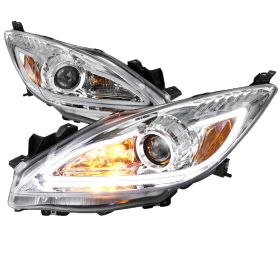 2010-2013 Mazda 3 Chrome LED Projector Headlights - 2LHP-MZ310-TM
