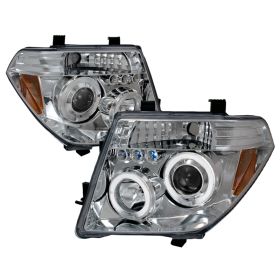 2005-2008 Nissan Pathfinder Halo LED Chrome Projector Headlights - 2LHP-PATH05-T