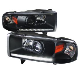 1994-2001 Dodge Ram Black Projector Headlights - 2LHP-RAM94JM-RS