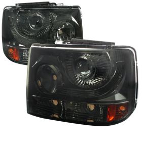 1999-2002 Chevy Silverado Smoke Projector Headlights - 2LHP-SIV991PCG-ABM