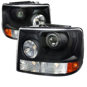 1999-2002 Chevy Silverado Black Projector Headlights - 2LHP-SIV991PCJM-ABM
