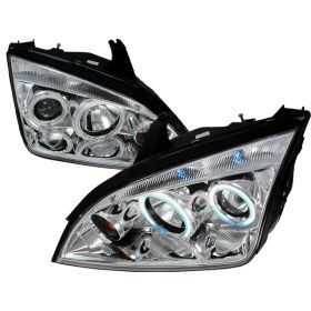 2005-2007 Ford Focus Chrome CCFL Halo Projector Headlights - 3LHP-FOC05-KS