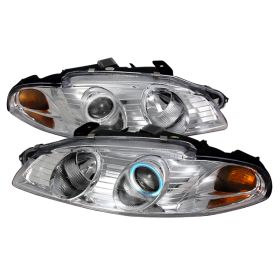 1997-1999 Mitsubishi Eclipse Chrome CCFL Halo Projector Headlights - 4LHP-ELP97-