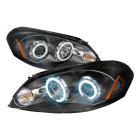 2006-2007 Chevy Monte Carlo Black CCFL Halo Projector Headlights - 4LHP-IPA06JM-