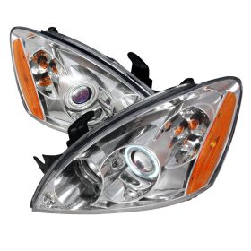 2004-2006 Mitsubishi Lancer Chrome CCFL Halo Projector Headlights - 4LHP-LAN03H-