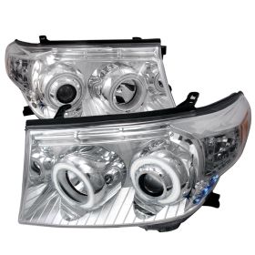 2008-2014 Toyota Land Crusier Chrome CCFL Halo Projector Headlights - 4LHP-LCR08