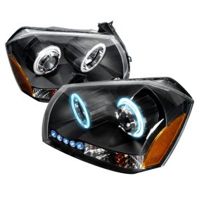 2005-2007 Dodge Magnum Black CCFL Halo Projector Headlights - 4LHP-MAG05JM-KS