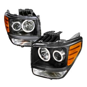 2007-2008 Dodge Nitro Black CCFL Halo Projector Headlights - 4LHP-NIT07JM-KS