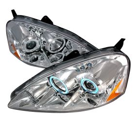 2005-2006 Acura RSX Chrome CCFL Halo Projector Headlights - 4LHP-RSX05-KS