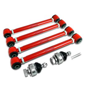 2003-2007 Honda Accord Red 6PC Camber Kit Front + Rear - CAM-2ACD03