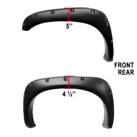 2002-2008 Dodge Ram 1500/2500/3500 Smooth Black Pocket Fender Flares  - FDF-RAM02-PK-RS