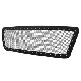 2004-2008 Ford F-150 Steel/Black Rivet Front Grille Insert  - HBG-F15004BKSS-YH