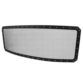 2011-2015 Ford F-250 SuperDuty Steel/Black Rivet Front Grille Insert  - HBG-F25011BKSS-YH
