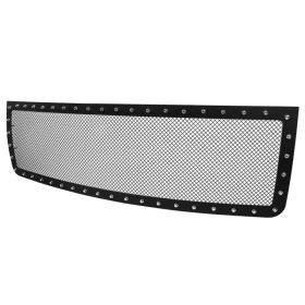 2007-2013 GMC Sierra 1500 Steel/Black Rivet Front Grille Insert  - HBG-SIE0715BKSS-YH