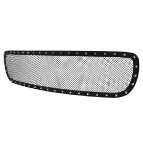 1999-2000 GMC Sierra 1500 Steel/Black Rivet Front Grille Insert  - HBG-SIE9915BKSS-YH