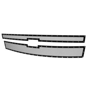 2014-2015 Chevrolet Silverado 1500 Steel/Black Rivet Front Grille Insert  - HBG-SIV1415BKSS2P-YH