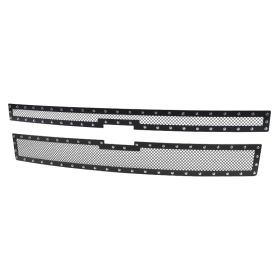 2014-2015 Chevrolet Silverado 1500 Rivet Front Grille Insert  - HBG-SIV14V2BKSS2P-YH