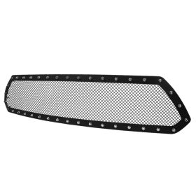 2012-2015 Toyota Tacoma Steel/Black Rivet Front Grille Insert  - HBG-TAC12BKSS-YH