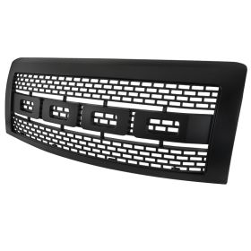 2009-2014 Ford F-150 Matte Black Raptor Front Grille  - HG-F15009BB-R-RS