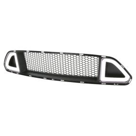 2015-2018 Ford Mustang w/LED Mesh Front Grille Upper - HG-MST15BKDRL-GP