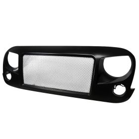2007-2016 Jeep Wrangler JK Grille Matte Black - SDT-HG-WRG07BB-G3-KL