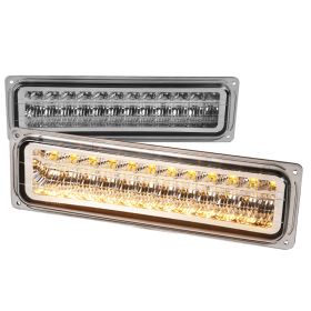 1988-1998 Chevy C10 LED Bumper Lights Chrome - SDT-LB-C1088CLED-RS