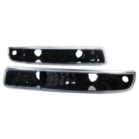 1999-2005 GMC Sierra/Yukon Gloss Black Bumper Lights  - LB-GMC99BK-TM