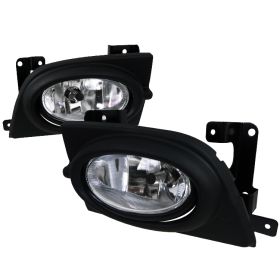 2006-2008 Honda Civic 4DR Sedan Clear/Chrome OEM Fog Lights-LF-CV064OEM-RS