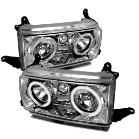 1991-1997 Toyota Land Cruiser Chrome Halo Euro Headlights-LH-LCR90H-KS