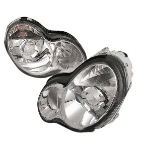 2001-2005 Mercedes W203 Chrome Halo Projector Headlights - LHP-BW20301-KS