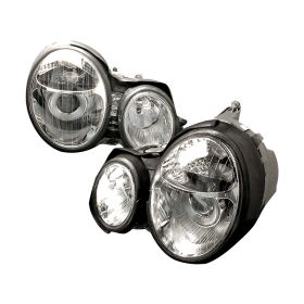 1996-1999 Mercedes W210 Chrome Halo Projector Headlights - LHP-BW21096-KS