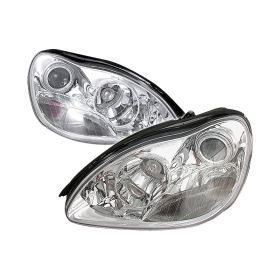 2000-2003 Mercedes W220 Chrome Halo Projector Headlights - LHP-BW22000-KS