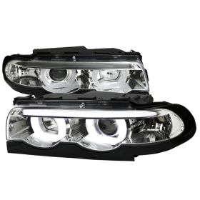 1995-2001 BMW E38 7-Series Chrome Halo Projector Headlights - LHP-E3895-TM