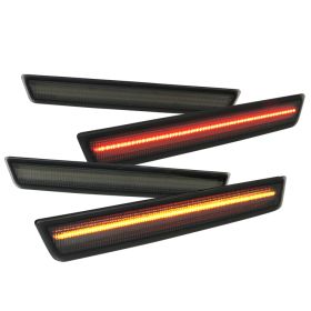 2015-2018 Dodge Challenger Smoke LED Front + Rear Side Marker Light 4PC  - LSM-CHA15GLED4P-VS