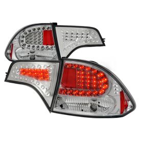 2006-2008 Honda Civic Chrome LED Tail Lights-LT-CV064CLED-KS