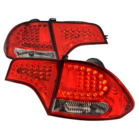 2006-2008 Honda Civic Chrome LED Tail Lights-LT-CV064RCLED-KS