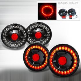 2005-2007 Chevy Corvette C6 Black LED Tail Lights-LT-CVET05JMLED-KS
