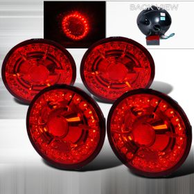 2005-2007 Chevy Corvette C6 Red LED Tail Lights-LT-CVET05RLED-KS